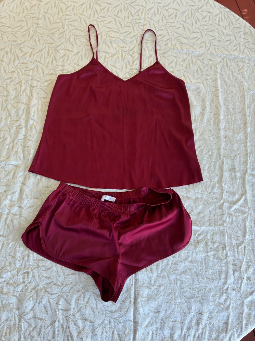 Satin Camisole & Short Sleep Set in Wine